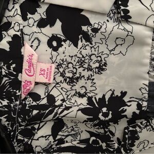 Candie's Black and White Floral Blouse